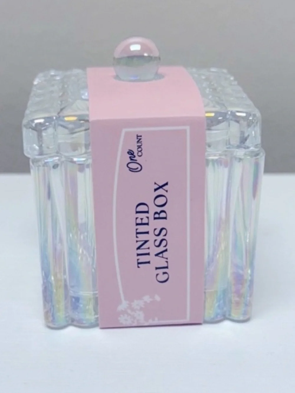 New! Target Bullseye Playground Iridescent Glass Trinket Box with Lid